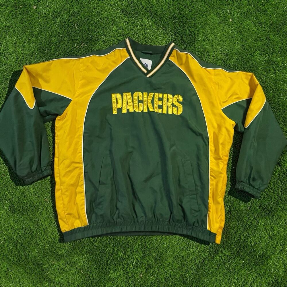 Vintage Green Bay Packers NFL Windbreaker Jacket G-III Pullover Mens XXL